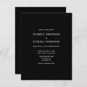 Elegante Minimalistische Hochzeit Einladungspostkarte (Vorne/Hinten)