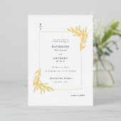 Elegante Minimalistische Hochzeit Folieneinladung (Stehend vorne)