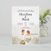 Elegante Minimalistische Hochzeit Folieneinladung (Stehend vorne)