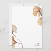 Elegante Minimalistische Hochzeit im Herbst Einladung (Rückseite)