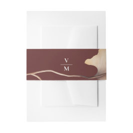 Elegante Minimalistische Hochzeit im Herbst Einladungsbanderole