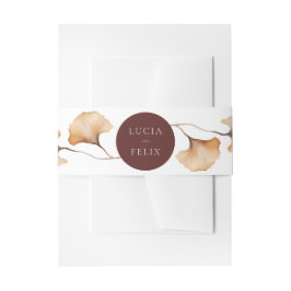 Elegante Minimalistische Hochzeit im Herbst Einladungsbanderole