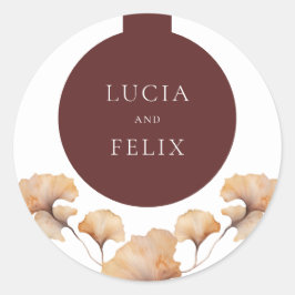 Elegante Minimalistische Hochzeit im Herbst Runder Aufkleber