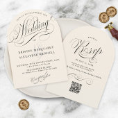 Elegante Minimalistische Hochzeit in Elfenbeinküst Einladung