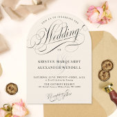 Elegante Minimalistische Hochzeit in Elfenbeinküst Einladung