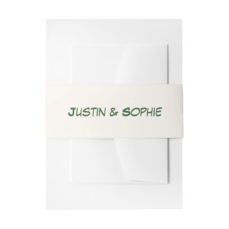Elegante Minimalistische Hochzeit in Salbeigrün Einladungsbanderole