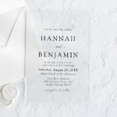 Elegante Minimalistische Hochzeit in Schwarz und W Acryleinladungen