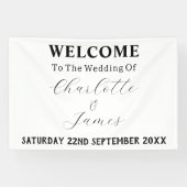 Elegante Minimalistische Hochzeit in Schwarz und W Banner (Horizontal)