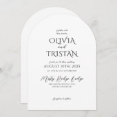 Elegante Minimalistische Hochzeit in Schwarz und W Einladung (Vorne/Hinten)