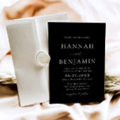 Elegante Minimalistische Hochzeit in Schwarz und W Einladung