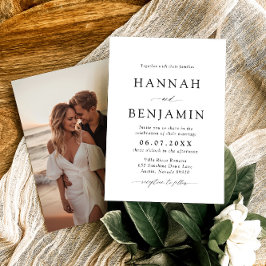 Elegante Minimalistische Hochzeit in Schwarz und W Einladung