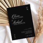Elegante Minimalistische Hochzeit in Schwarz und W Einladung<br><div class="desc">Schwarz-Weiß Hochzeitseinladung mit minimalistischer,  schicker Typografie.</div>