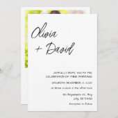 Elegante Minimalistische Hochzeit in Schwarz und W Einladung (Vorne/Hinten)