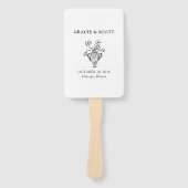 Elegante Minimalistische Hochzeit in Schwarz und W Fächer (Vorderseite)