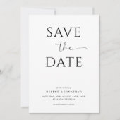 Elegante Minimalistische Hochzeit in Schwarz und W Save The Date (Vorderseite)
