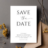 Elegante Minimalistische Hochzeit in Schwarz und W Save The Date