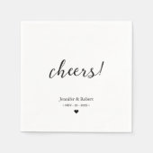 Elegante Minimalistische Hochzeit in Schwarz und W Serviette (Vorderseite)