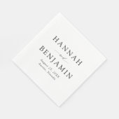 Elegante Minimalistische Hochzeit in Schwarz und W Serviette (Ecke)
