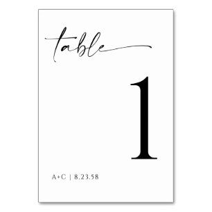 Elegante Minimalistische Hochzeit mit modernen Han Tischnummer