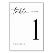 Elegante Minimalistische Hochzeit mit modernen Han Tischnummer (Rückseite)