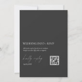 Elegante Minimalistische Hochzeit mit UAWG QR-Code Einladung (Rückseite)