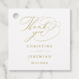 Elegante Minimalistische Hochzeit mit White-Script Geschenkanhänger