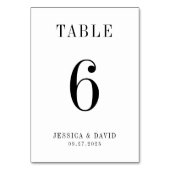 Elegante Minimalistische Hochzeit | Modern & stilv Tischnummer (Rückseite)