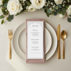 Elegante Minimalistische Hochzeit Moderne Bogenges Menükarte