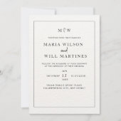 Elegante Minimalistische Hochzeit Moderne Hochzeit Einladung (Vorderseite)