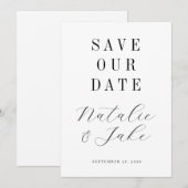 Elegante Minimalistische Hochzeit ohne Foto Save The Date (Vorne/Hinten)