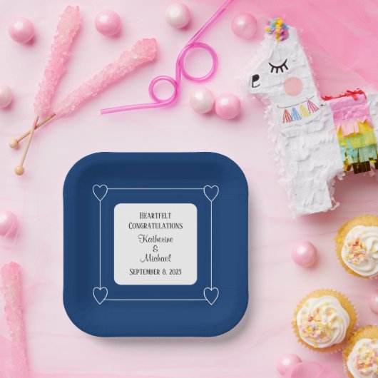 Elegante Minimalistische Hochzeit Pappteller (Party)