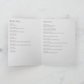Elegante Minimalistische Hochzeit Programm (Innenseite)