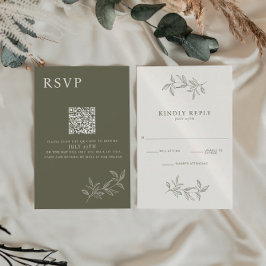 Elegante Minimalistische Hochzeit RSVP Karte