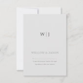 Elegante minimalistische Hochzeit RSVP Karte (Vorderseite)