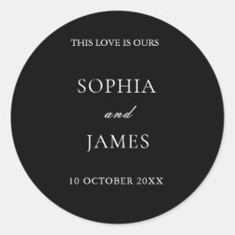 Elegante Minimalistische Hochzeit Runder Aufkleber