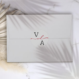 Elegante Minimalistische Hochzeit Runder Aufkleber