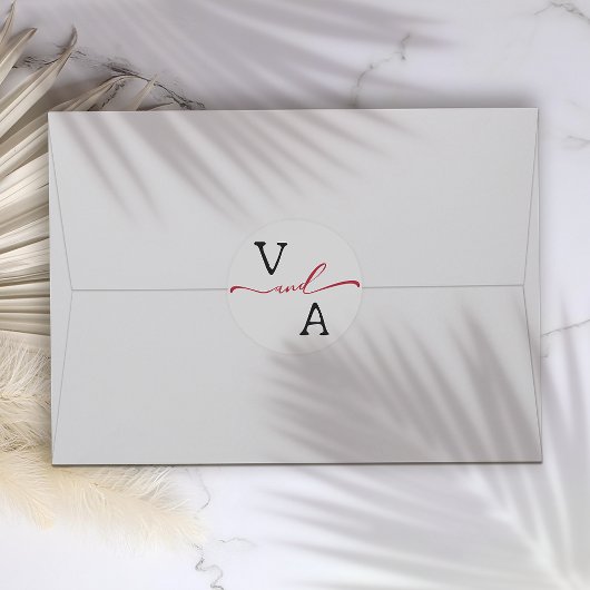 Elegante Minimalistische Hochzeit Runder Aufkleber