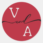 Elegante Minimalistische Hochzeit Runder Aufkleber (Vorderseite)