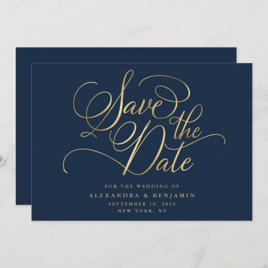 Elegante Minimalistische Hochzeit Save The Date (Vorne/Hinten)