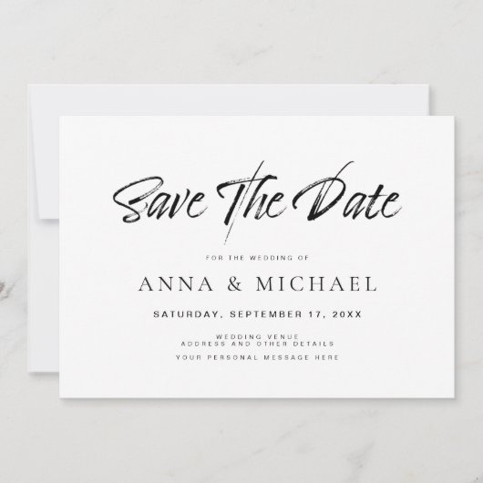 Elegante Minimalistische Hochzeit Save The Date (Vorderseite)