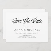 Elegante Minimalistische Hochzeit Save The Date (Vorne/Hinten)