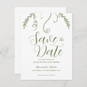 Elegante Minimalistische Hochzeit Save The Date (Vorne/Hinten)