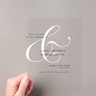 Elegante Minimalistische Hochzeit 'Save the Date' Acryleinladungen