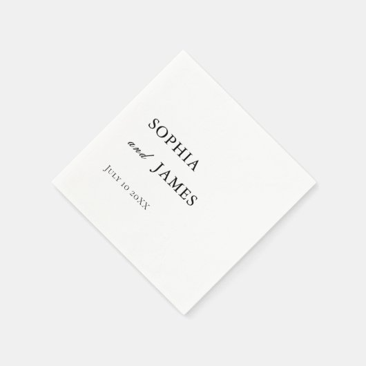 Elegante Minimalistische Hochzeit Serviette (Ecke)