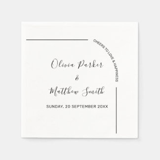 Elegante Minimalistische Hochzeit Serviette