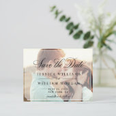 Elegante Minimalistische Hochzeit Speichern Sie da Postkarte (Stehend Vorderseite)