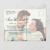 Elegante Minimalistische Hochzeit Speichern Sie da Postkarte (Rückseite)