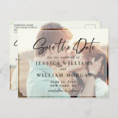 Elegante Minimalistische Hochzeit Speichern Sie da Postkarte (Vorne/Hinten)