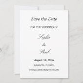Elegante Minimalistische Hochzeit speichern Sie da Save The Date (Vorderseite)