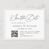 Elegante Minimalistische Hochzeit Speichern Sie de Postkarte (Vorderseite)
